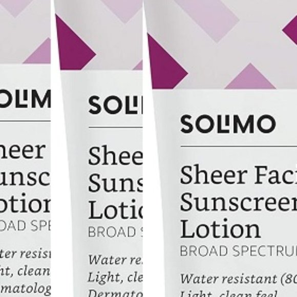 Solimo Sheer Facial Sunscreen Lotion Broad Spectrum SPF 30 Water Resistant - Picture 1 of 3